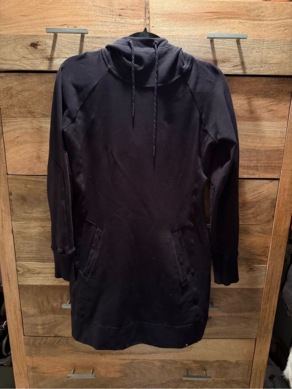 American Giant Black Cowlneck Pullover Sweater Dress
